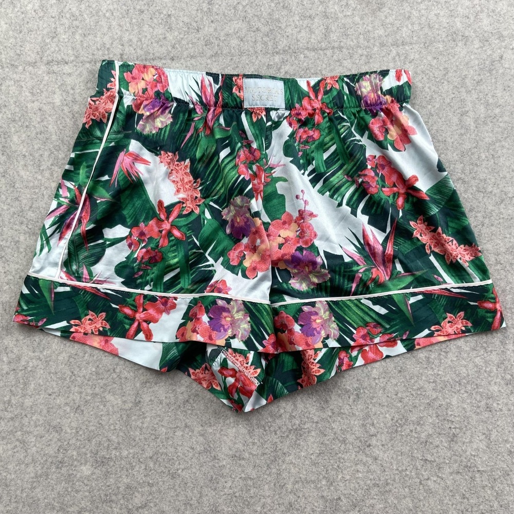 Victoria's Secret Sleep Shorts Womens Small 27x3 Multicolor Floral Satin Pajama
